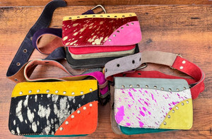 Riñoneras de cuero genuino de piel con estampado de animales hechas a mano Real para mujer, bolsas de bolsillo de cadera ajustables con estilo Vintage occidental para Festival - Product Image 3