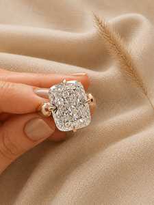 Anillo de Compromiso Solitario con Diamante Cultivado en Laboratorio de Corte Cojín Alargado de 8 Quilates, Oro Sólido de 10K, 14K, 18K, Joyería Fina, Certificado IGI, Color E - Product Image 5