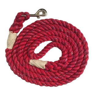 Handmade Magic <b>Red</b> <b>Glitter</b> Ultra Soft Cotton Rope Dog Leash - Product Image 1