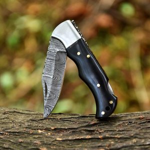 Wholesale Best Quality Industrial Grade Damascus Steel Pocket Knife EDC Razor Sharp <b>Back</b> Lock Folding Knives <b>Drop</b> Point Blade - Product Image 3