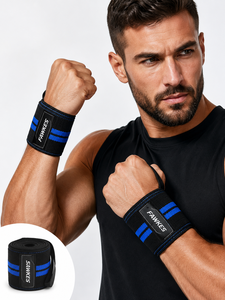 Attelles de soutien de poignet Fawkes réglables avec fermeture auto-agrippante, en néoprène imperméable, pour musculation unisexe, entraînement de force, noires, antidérapantes, basiques - Product Image 5