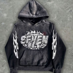 Conjunto de Sudadera con Capucha y Pantalones de Chándal Ecológicos, Estilo Streetwear de Invierno, Más Vendidos, Personalizados, con Efecto Desgastado por el Sol y Lavado Ácido, para Hombre y Mujer - Product Image 3