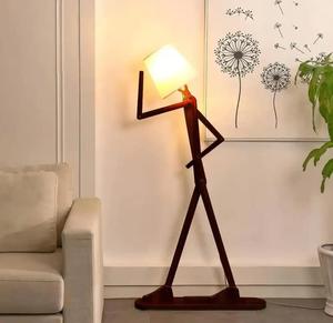 Modern Wooden Floor Lamp With White Fabric Cone Shade Flexible Standing <b>Light</b> For Bedroom - Product Image 3