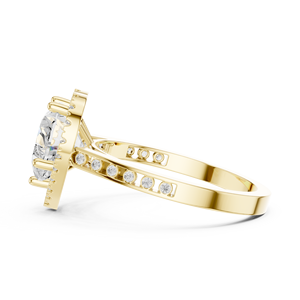 Anillo de Compromiso Aries Jewel de Oro de 14K con Diamante Cultivado en Laboratorio Certificado por IGI de 2CT con Corte Corazón y Corte Redondo Lateral para Aniversario o Boda - Product Image 2