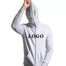 Sweat-shirt à capuche zippé personnalisé pour homme, en molleton, vierge, décontracté, pour le fitness, avec logo, vente en gros de vêtements - Product Image 2