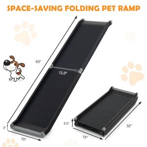 Rampa Pieghevole per Animali Domestici da 63 Pollici con Telaio in Acciaio, Rampa Portatile per Cani - Product Image 3