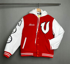 Blouson universitaire American City Champions pour homme avec écussons en chenille, modèle 2026, tailles unisexes - Product Image 6