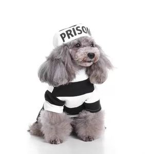 A strisce retrò detenuto prigioniero cane da compagnia Costume divertente uniforme per il tuo amico peloso - Product Image 3