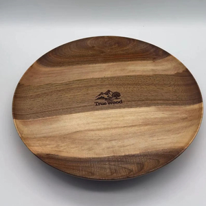 Wood Double Tier Rotating Tray Smooth-Spin Lazy Susan for Tabletop <b>Spice</b> Serving - Product Image 1