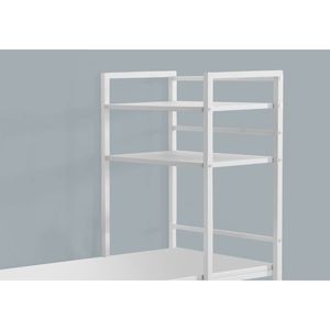 Scrivania Moderna da 48 Pollici per Ufficio Domestico con Ripiani Portaoggetti, Design Contemporaneo in Laminato Bianco per Lavoro con Laptop - Product Image 3