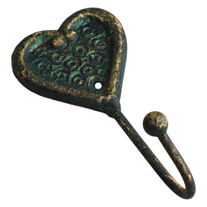 Attractive Design Flower Inside Heart Shaped Cloths <b>Hooks</b> Best for Home Decor and Hotel Decoration Vintage Design - Product Image 2