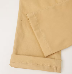 Medium-Large High School Children Back-To-School Solid Color Uniform Trousers 100% Cotton Canvas Woven Pocket Loose Tight Waist - Product Image 3