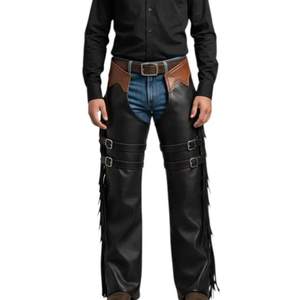 Durable High Quality Breathable Genuine Leather Western Chaps Riding Ready Customizable Options for <b>Men</b> - Product Image 1