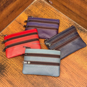 กระเป๋าใส่เหรียญแฟชั่นใหม่ทำจากหนังสีรีไซเคิลมีซิปสำหรับผู้หญิงกระเป๋าใส่เหรียญกระเป๋าใส่เหรียญ - Product Image 4