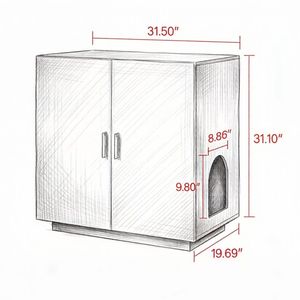 Lussuosa Cassetta per Gatti Ecologica in Legno, Grande Capacità, Forma Rettangolare, Facile da Pulire, per Soggiorno, con Funzione PC - Product Image 3