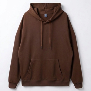 Sweat-shirt à capuche surdimensionné pour homme, bleu uni, en molleton de coton, pull décontracté avec poche avant, coupe classique, pour l'automne - Product Image 2