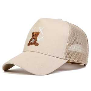 Bear Embroidery Mesh Baseball <b>Cap</b> Adjustable Unisex Casual <b>Hat</b> Spring Summer Wear - Product Image 6
