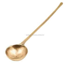 Brass Spoon <b>Set</b> Latest Design Handle Brass Spoon Gold Color <b>Set</b> of Real Size Spoon and Customized Size <b>for</b> <b>Sale</b> - Product Image 4
