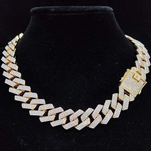Jewelry Unisex Hip Hop Freshwater <b>Pearl</b> Round Cut Moissanite Cuban Link Chain <b>Necklace</b> 925 <b>Sterling</b> <b>Silver</b> Gold Party Gift Fine - Product Image 2
