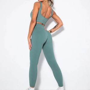 Leggings de Cintura Alta para Mujer, Color Sólido, Elásticos, Transpirables, Deportivos, Pantalones de Yoga de Punto - Product Image 2