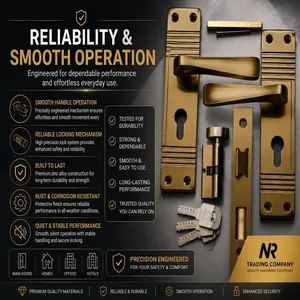 Ensemble de serrures à mortaise en alliage de zinc de qualité supérieure, poignée à levier contemporaine avec clés à cylindre, serrure de porte résistante à la rouille - Product Image 4