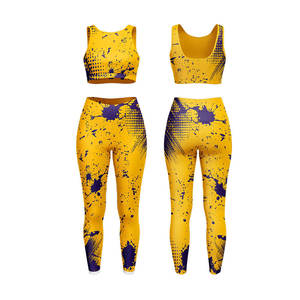 Ropa Deportiva Edoor al por Mayor, Ropa de Yoga con Impresión por Sublimación, Conjunto de Leggings y Sujetador Deportivo para Mujer, Spandex/Poliéster Antibacteriano - Product Image 1