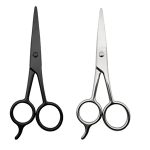Stainless Steel Facial Hair Scissors Straight Barber Razor Rubber Salon Mustache Eyebrow Trimming Beard Thinning Scissors - Product Image 2