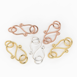 Fermoir en or massif 18 carats classique en forme de S, 8,5 mm x 14,5 mm, accessoires de bijouterie pour la Saint-Patrick - Product Image 2