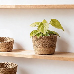 Ensemble de 3 jardinières en rotin tressé à la main pour plantes d'intérieur et d'extérieur, magnifiques jardinières pour balcon et terrasse, vente en gros depuis l'Inde - Product Image 4