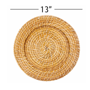 Assiettes de présentation en rotin en gros, sets de table en osier naturel résistants à la chaleur, décoration de table bohème, vaisselle écologique du Vietnam - Product Image 5