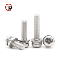 Vis métriques SEMS à tête cylindrique Phillips en acier inoxydable 304 M2 M3 M4 M5 M6 M8, vis de machine combinées avec rondelle plate à ressort