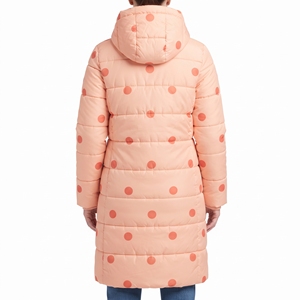 Chaqueta Larga Acolchada Estampada con Cinturón para Mujer, Abrigo de Invierno con Capucha, Acolchado con Diseño de Puntos, Relleno Cálido, Ropa Exterior Casual de Moda para Exteriores - Product Image 6