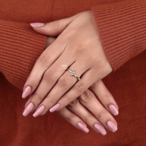 Marquise Diamond Engagement Ring 14K Gold <b>Cluster</b> Ring Minimalist Dainty Bridal Ring Slim Promise Ring Anniversary Gift For Her - Product Image 6