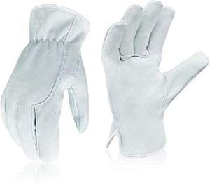 Gants de sécurité en cuir de mouton, cuir de porc et cuir de chèvre, gants de travail protecteurs pour conducteurs avec manchette élastique et dos en coton - Product Image 1