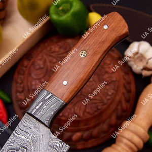 Couteau de chef professionnel en acier Damas de qualité industrielle, manche intégral, bois + époxy, ambidextre, 8 pouces - Product Image 3