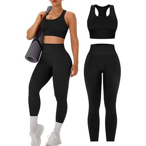 Conjunto de Yoga Energy Return para Mujer, Sujetador Deportivo Sin Costuras, Leggings de Cintura Alta, Bolsillos para Estabilización Muscular, Nailon y Elastano - Product Image 1