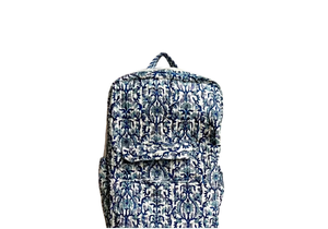 Handmade Blue Floral Print <b>Backpack</b> for Women Girls Travel <b>College</b> School Daily Use Bag Blue White Floral <b>Backpack</b> for Women - Product Image 1