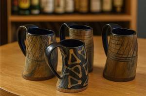 Premium Buffalo Horn Mug Handcrafted Rustic Genuine Material Elegant Texture Unique Traditional Decorative Gift Horn Mug - Product Image 3