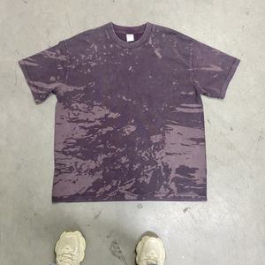 Custom logo Burn-out Print Acid Wash 100% <b>Polyester</b> Soft Regular Fit Vintage Streetwear Blank Skipped Stitch Loose <b>Tshirt</b> Men - Product Image 3
