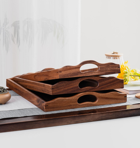 ถาดไม้วอลนัทอเมริกาใต้สไตล์โมเดิร์นอเนกประสงค์ พร้อมหูจับ - Product Image 2