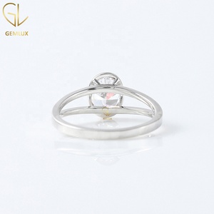 Oval Cut Moissanite Engagement <b>Ring</b> Bezel Set <b>Split</b> Shank Diamond <b>Ring</b> for Women Engagement <b>Ring</b> - Product Image 6