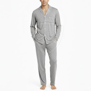 Ensemble de nuit pour homme en tissu doux, respirant, décontracté, 100% soie, manches longues, pour un confort relaxant - Product Image 5