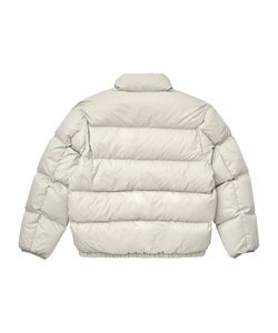Men's Cream Puffer <b>Jacket</b> Stand Collar Zipper Closure Windproof Winter Casual Short Loose Fit Polyester Wadding Thick Outerwear - Product Image 2