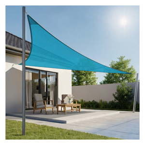 ผ้าใบกันแดด HDPE สีน้ำเงินรูปสามเหลี่ยม ป้องกันรังสียูวี สำหรับกลางแจ้ง ระเบียง สวน หลังคาตาข่าย ขนาดสั่งทำได้ สำหรับชายหาด - Product Image 5