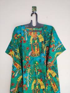 ชุดเดรสผ้าฝ้ายพิมพ์ลายสไตล์อินเดีย ทำมือ เหมาะสำหรับคลุมชุดว่ายน้ำ น้ำหนักเบา ใส่สบายในช่วงฤดูร้อน - Product Image 3