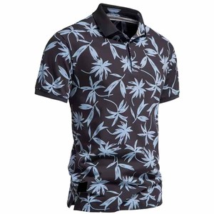 2026 Latest Pakistan Men's Slim Fit Floral Print Polo <b>Shirt</b> Short Sleeve Casual Woven <b>Polyester</b> Breathable Design - Product Image 6