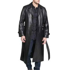 Abrigo Largo de Cuero Vintage al por Mayor, Gabardina Retro de Moda, Abrigo de Invierno de Cuero Genuino, Fabricante OEM de Marca Privada - Product Image 1