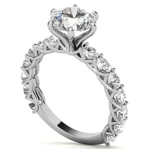 <b>Solitaire</b> Moissanite <b>Ring</b> 925 Sterling <b>Silver</b> 18k Gold Plated Engagement Wedding Anniversary Party Promise Bridal Gift - Product Image 4