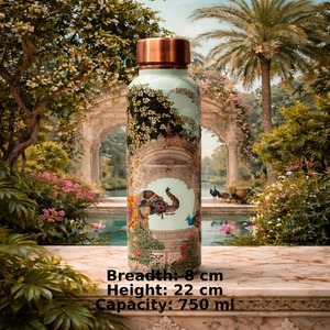 Botella de Agua de Cobre de Doble Pared con Aislamiento, Tapa Antiderrames, Acabado Elegante y Ecológico para un Almacenamiento Saludable del Agua - Product Image 2