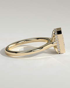 Anillo de Compromiso de Oro Sólido de 14K con Diamante Cultivado en Laboratorio de Corte Radiante de 3CT, Anillo de Boda con Halo Oculto y Engaste de Bisel - Product Image 3